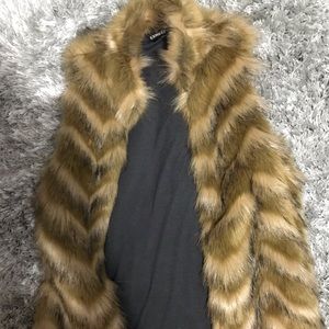 Tan express fur vest